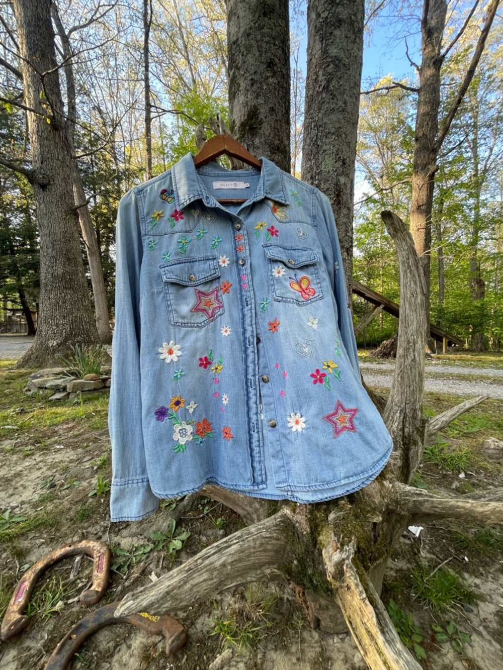 Billy T Sketchbook Sm Women Embroidered Cotton/ Lyocell Pre-owned Lightweight